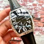 Replica Franck Muller Rose Gold Bezel Black Dial Men's Watch